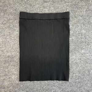 ZARA Knit Black Ribbed Bodycon Skirt Women's Size M Chic Minimalist